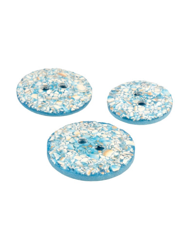 Round eggshell button 2 holes turquoise blue