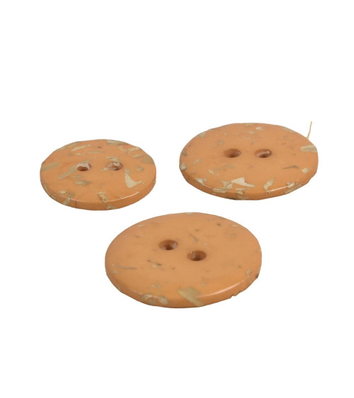 Bouton rond bouteilles recyclées 2 trous beige antilope