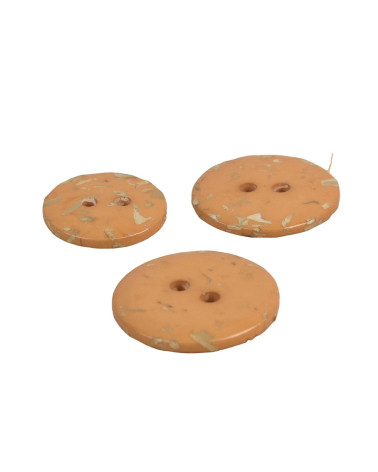 Round button recycled bottles 2 holes antelope beige