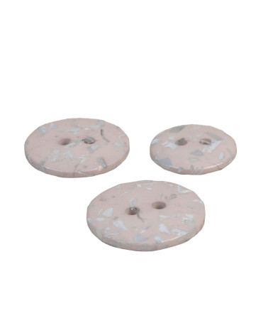 Round button recycled bottles 2 holes ash gray