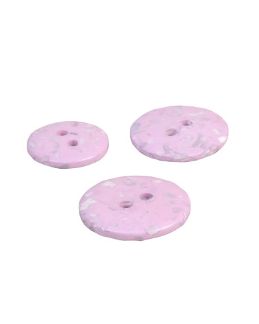 Round button recycled bottles 2 holes lavender purple