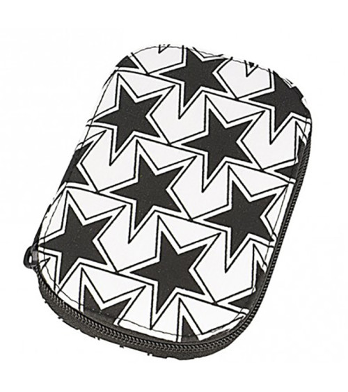 Sewing pouch 16x12cm black stars