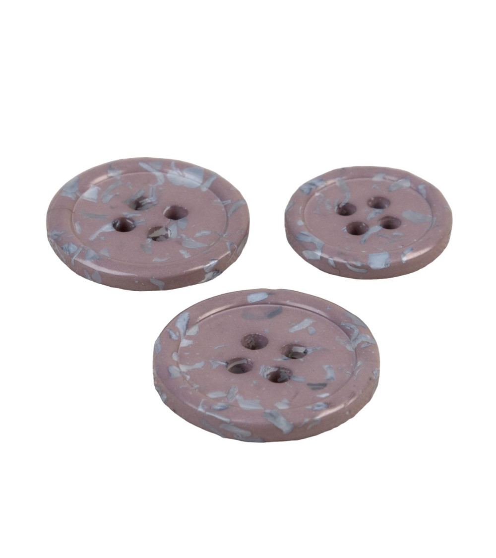 Round button 4 holes recycled anthracite gray bottles