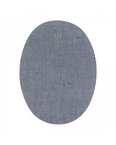 2 iron-on or sew-on blue linen elbows