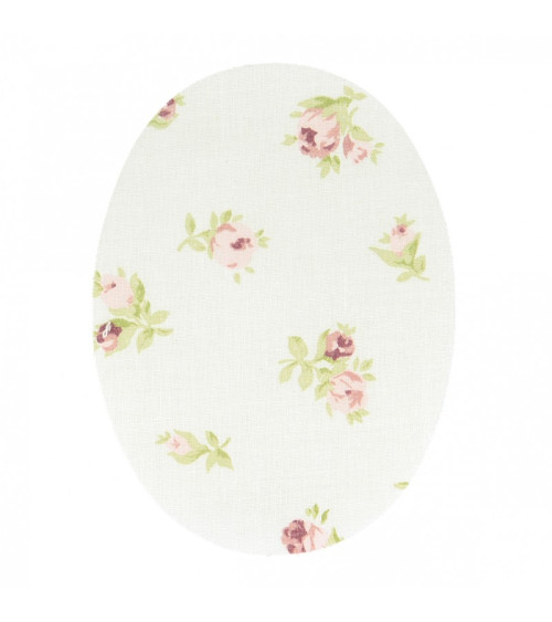 2 gomiti termoadesivi o da cucire fiori fondo bianco