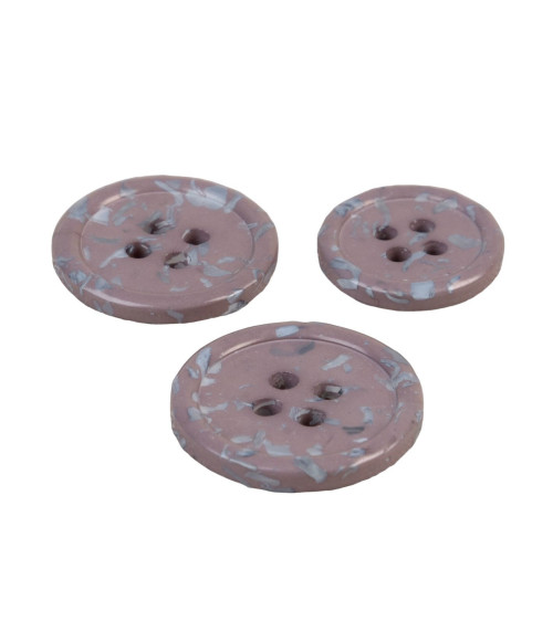 Lot de 6 boutons rond 4 trous bouteilles recyclées gris anthracite