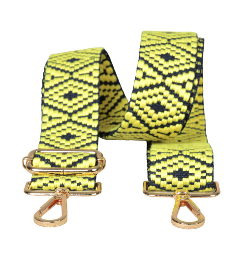Ethnic printed bag strap shoulder strap 40mmx140cm corn yellow