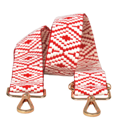 Ethnic printed bag strap shoulder strap 40mmx140cm red