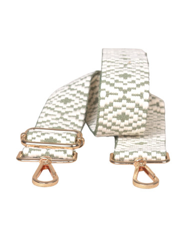 Ethnic print bag strap shoulder strap 40mmx140cm Normandy green