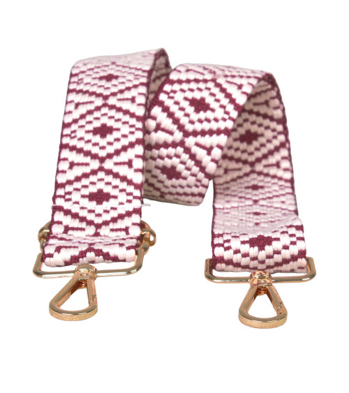 Ethnic printed bag strap shoulder strap 40mmx140cm lilac purple