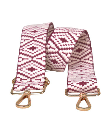 Ethnic printed bag strap shoulder strap 40mmx140cm lilac purple