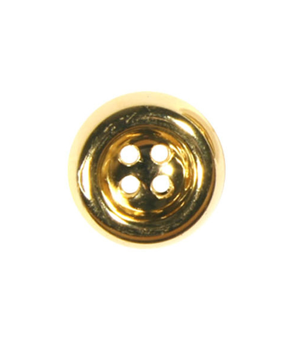 Set mit 3 flachen Goldknöpfen mit 4 Löchern