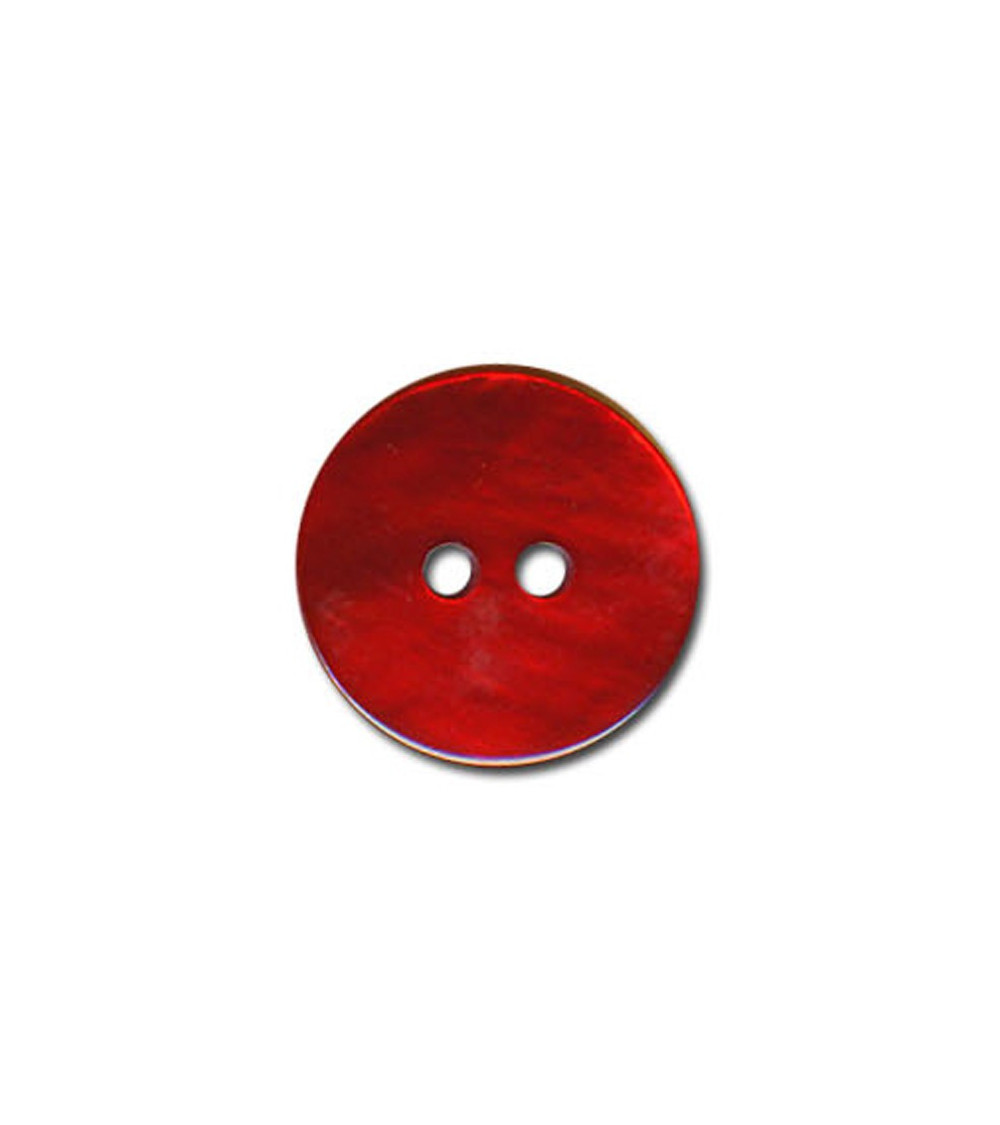 Set of 3 mother-of-pearl buttons in red color