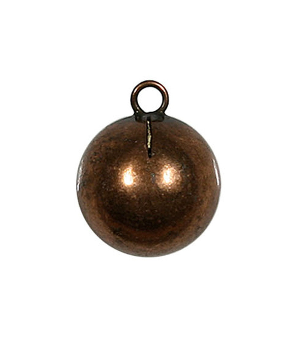 Set of 3 bronze metal ball buttons