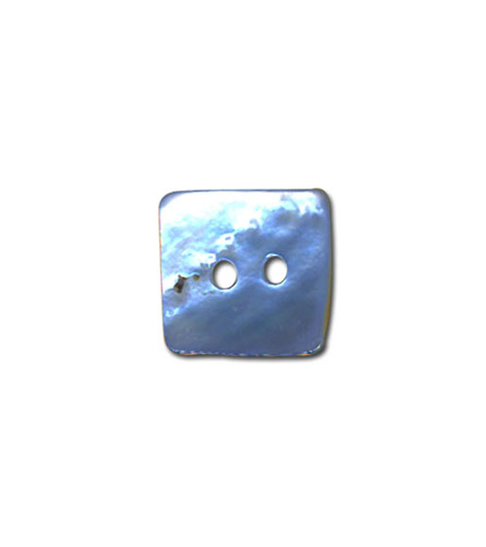 Set of 3 square buttons in Blue mother-of-pearl