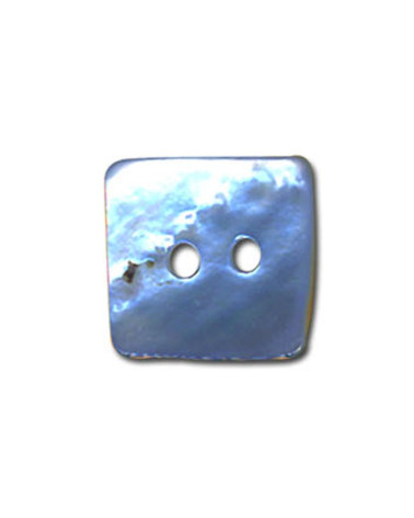 Set of 3 square buttons in mother-of-pearl, blue color