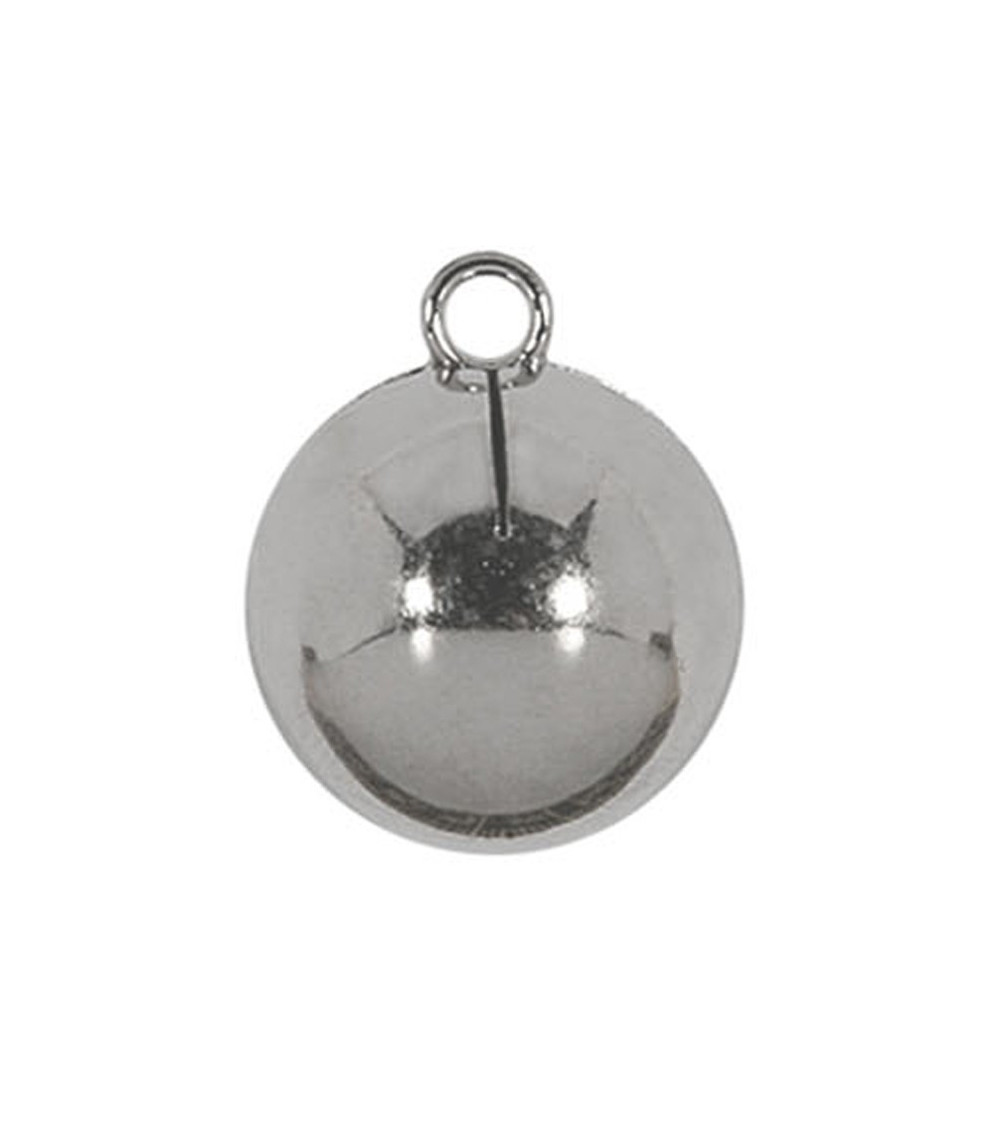 Set di 3 bottoni a sfera in metallo argentato