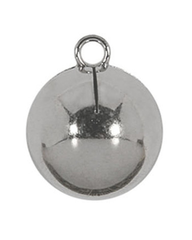Set di 3 bottoni a sfera in metallo argentato