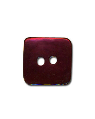 Set of 3 square mother-of-pearl buttons in Bordeaux color