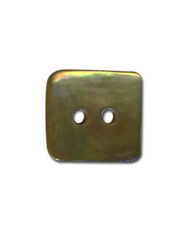 Set of 3 square mother-of-pearl buttons in Khaki color