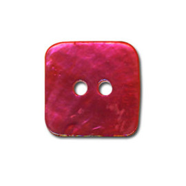 Lot de 3 boutons carré en Nacre couleur Fuchsia