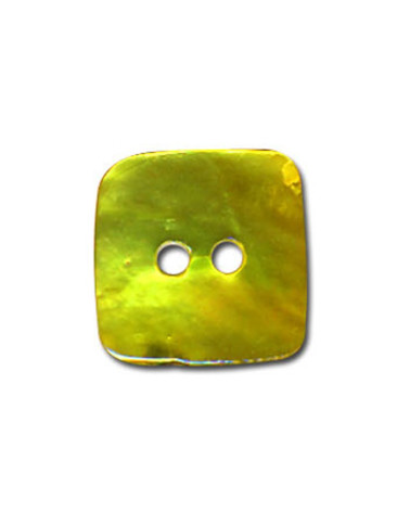 Set of 3 square mother-of-pearl buttons in Anise Green color