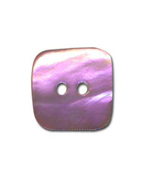 Set of 3 square mother-of-pearl buttons in Mauve color