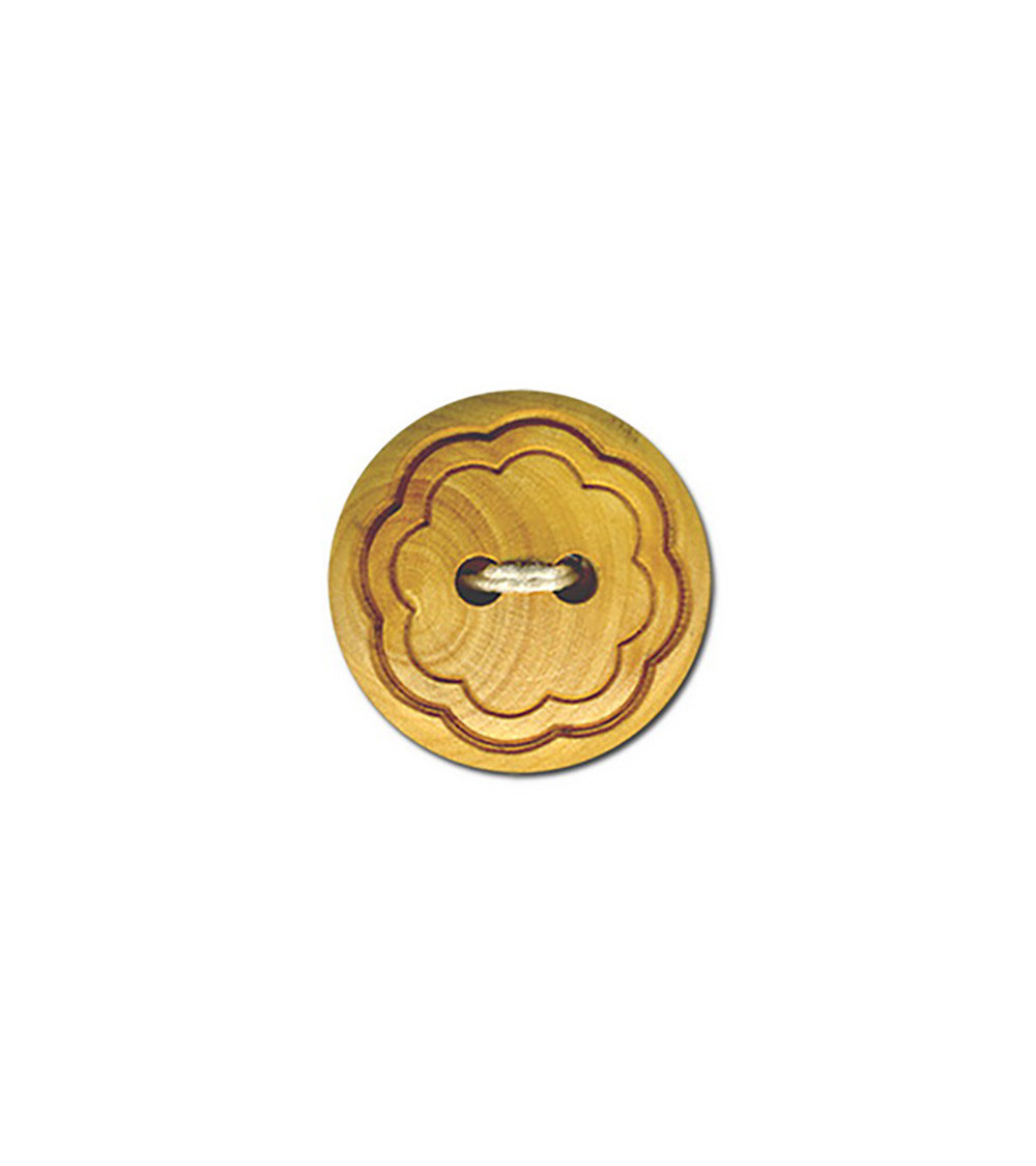 Set of 3 wooden flower buttons