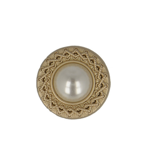 Set of 3 old gold colored pearl buttons