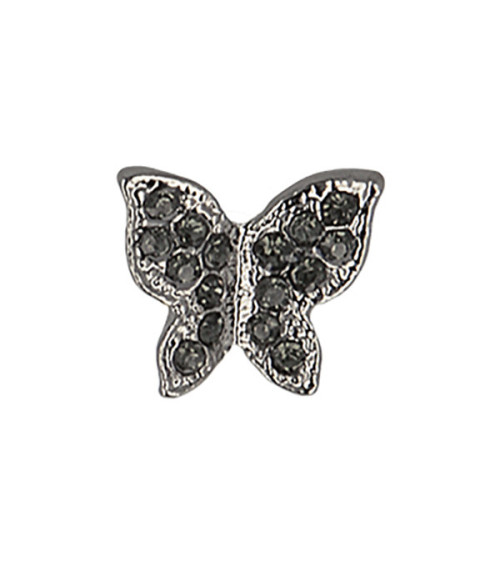 Lot de 3 boutons papillon strass 13mm