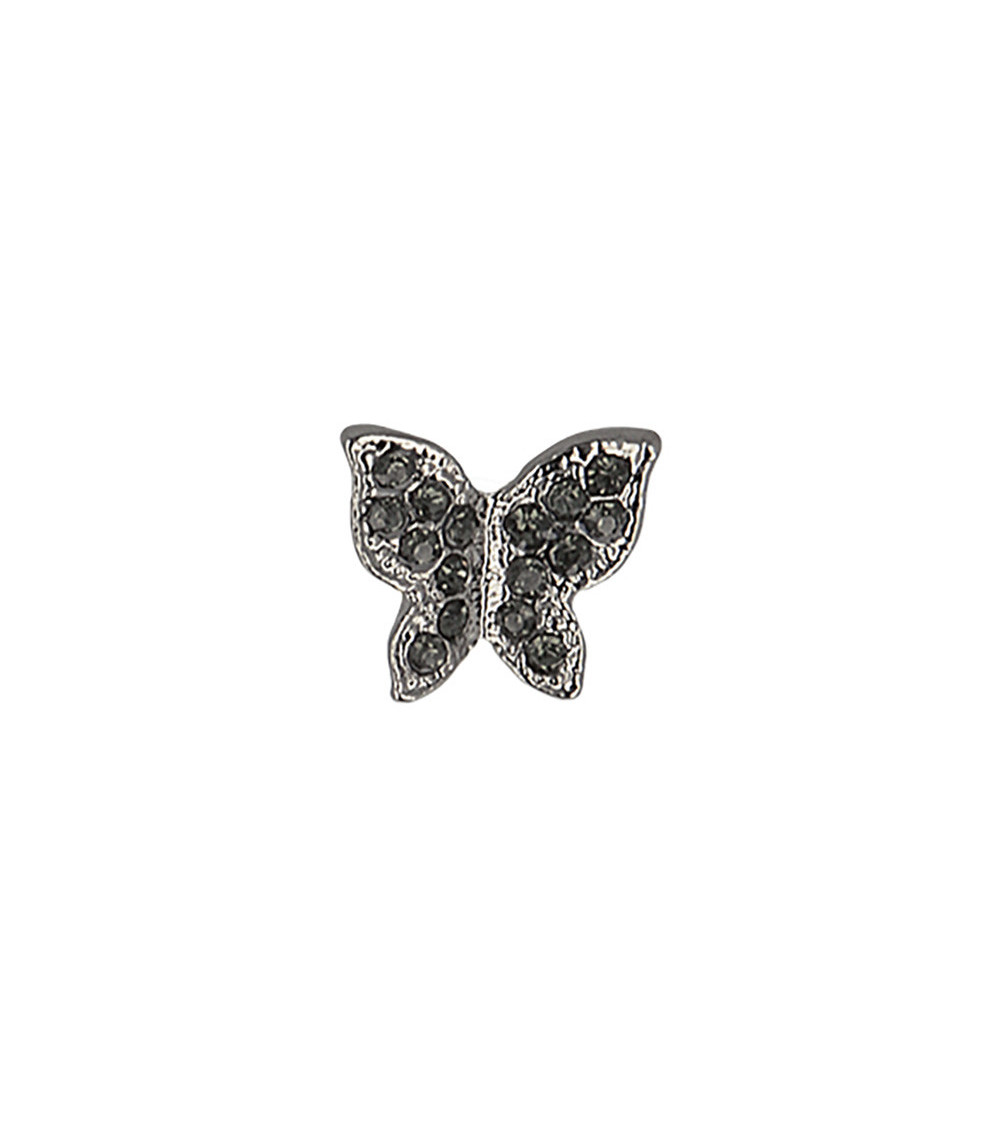Set of 3 rhinestone butterfly buttons 13mm