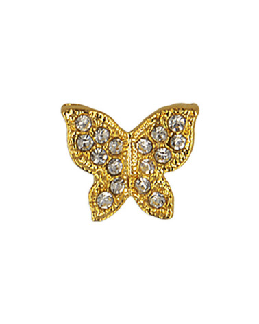Set of 3 rhinestone butterfly buttons 13mm