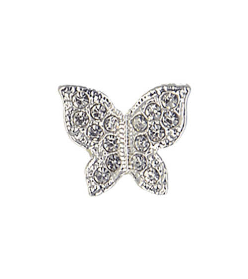 Set of 3 rhinestone butterfly buttons 13mm