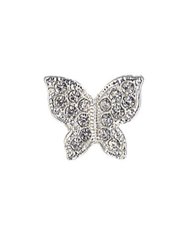 Set of 3 rhinestone butterfly buttons 13mm