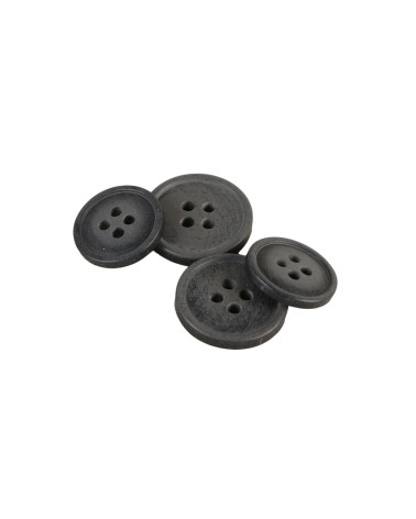 Set of 3 organic resin buttons 4 holes anthracite gray