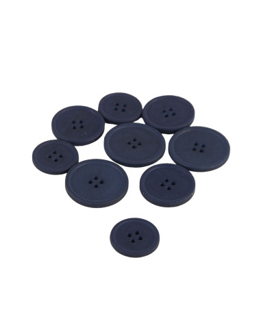 Set of 3 organic resin buttons 4 holes navy blue