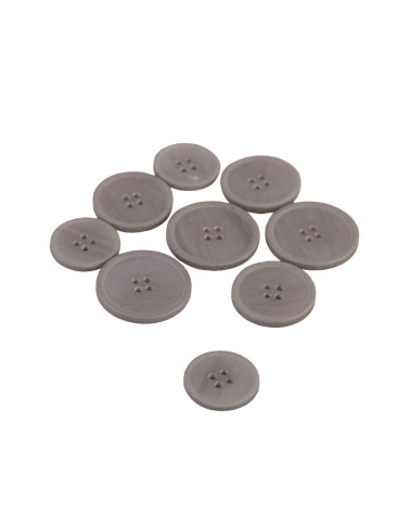 Set of 3 organic resin buttons 4 holes dark gray