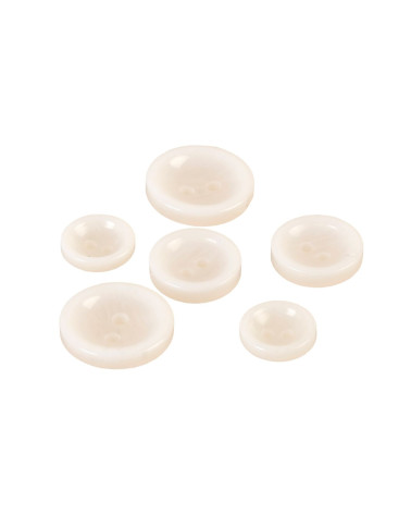 Lot de 3 boutons ronds 2 trous blanc