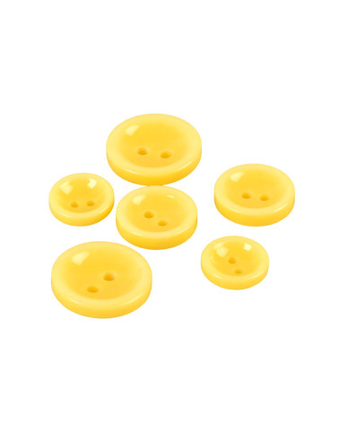 Lot de 3 boutons ronds 2 trous jaune