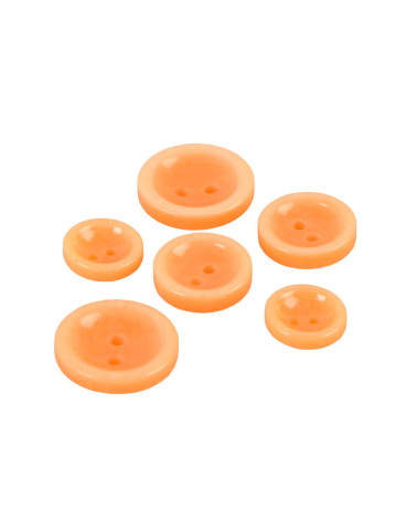 Set of 3 round buttons 2 holes orange