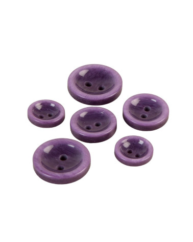 Set of 3 round buttons 2 holes purple