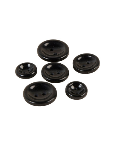 Set of 3 round buttons 2 holes black