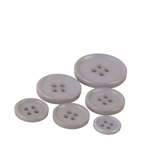 Lot de 3 boutons ronds 4 trous classique gris