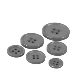 Lot de 3 boutons ronds 4 trous classique gris