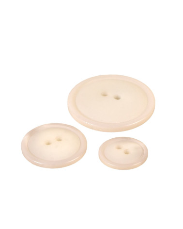 Set of 3 round 2-hole classic ivory buttons