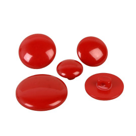 Lot de 3 boutons ronds à queue classique rouge