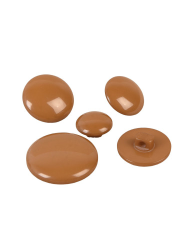 Set of 3 round buttons with classic shank beige