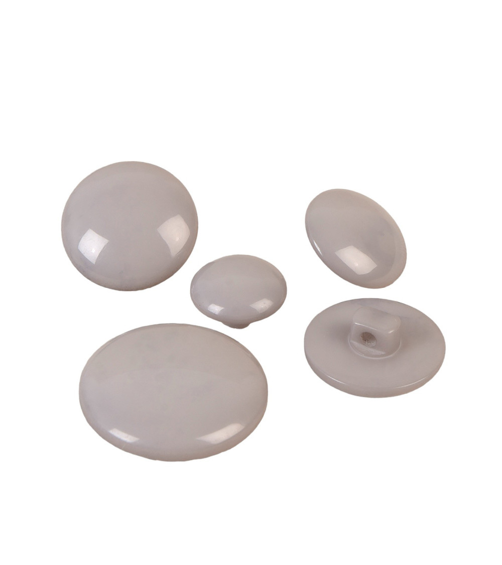 Lot de 3 boutons ronds à queue classique gris