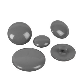 Lot de 3 boutons ronds à queue classique gris