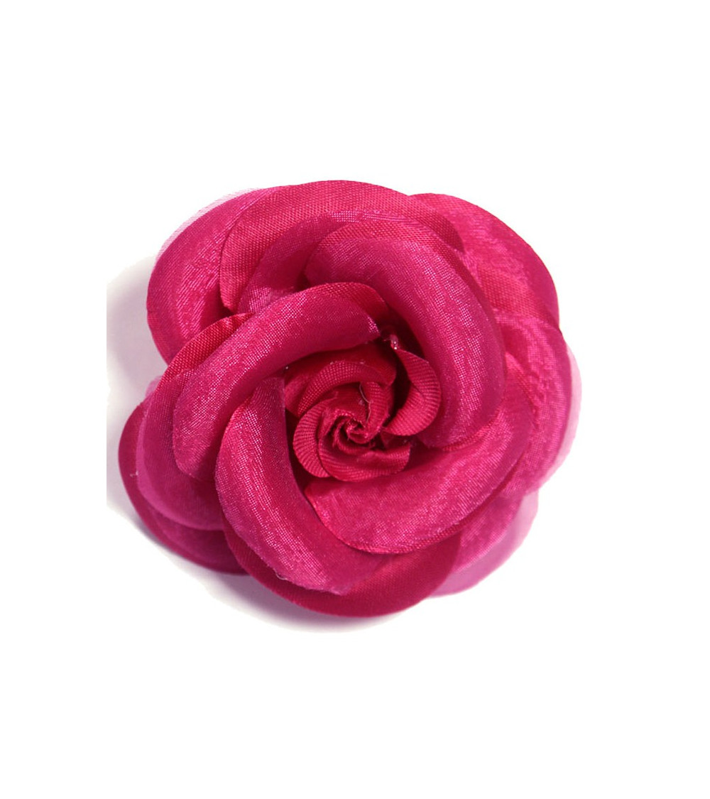 Broche fleur camélia fuchsia